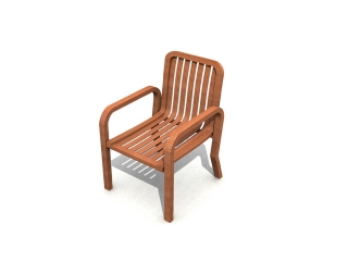 Anegre wood arm chair 3d model preview
