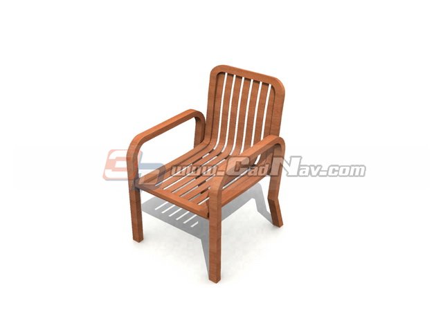 Anegre wood arm chair 3d rendering