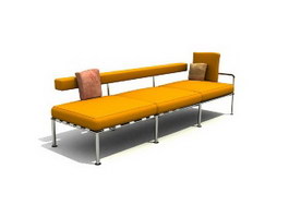 Sofa bench 3d model preview
