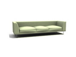Three-seat sofa cushion couch 3d model preview
