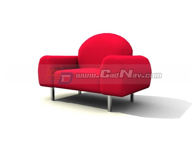 Red Alcove Sofa 3d rendering