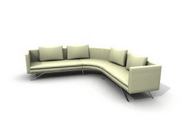 Florence knoll corner sofa 3d model preview