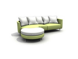 Modern fabric corner sofa 3d model preview