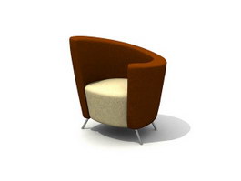 Living Room side armchair 3d model preview