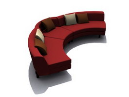 Arc shaped sofa 3d model preview