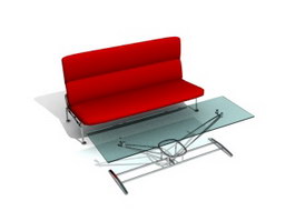 Parlour sofa and Coffee Table 3d model preview
