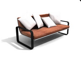 Drawing room cushion couch 3d model preview