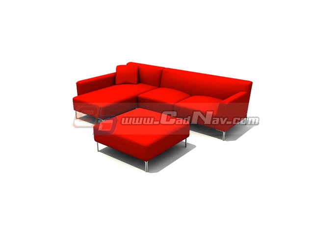 Living Room cushion couch sets 3d rendering