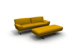 Home loveseat and footstool 3d model preview