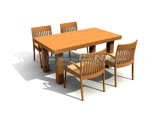 Wooden Dining Room Sets 3d rendering