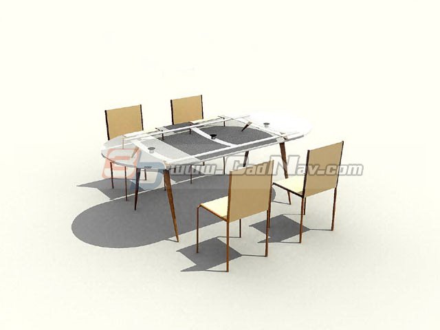 Four-seater Dining Room Sets 3d rendering