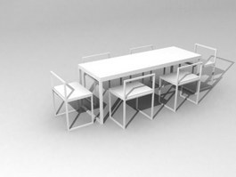 6-seater Dining Room Sets 3d model preview