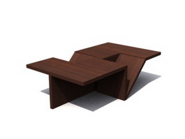 Wooden Sofa table 3d model preview