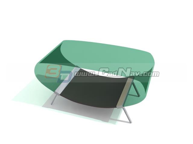 Glass coffee table 3d rendering