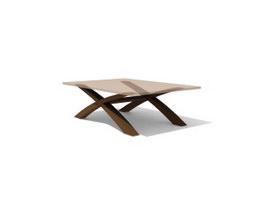 Wooden side table coffee table 3d model preview