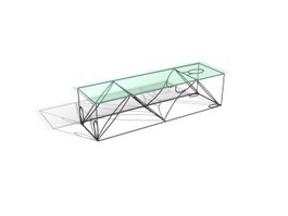 Glass Sofa side table 3d model preview