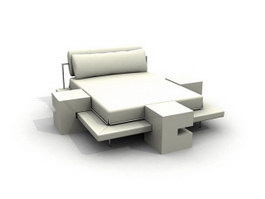 Modern Double-bed 3d model preview