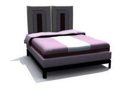 High Headboard Double-bed 3d model preview