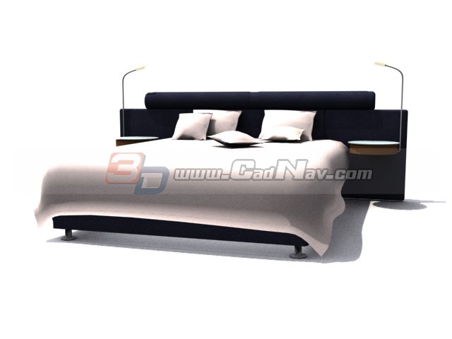 Hotel King Size Bed 3d rendering