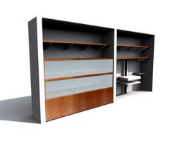Kitchen cabinet unit 3d model preview