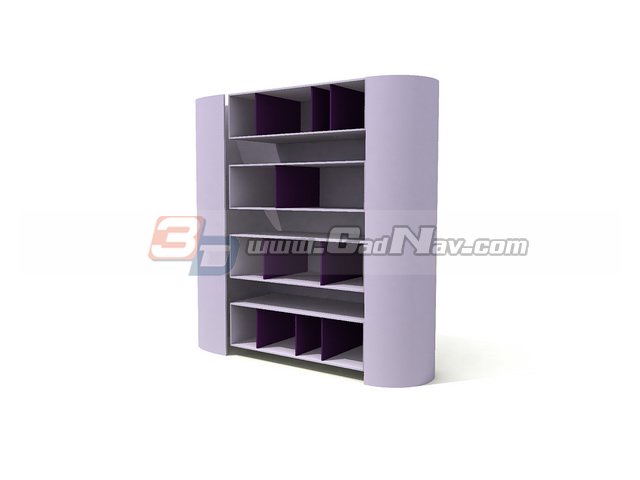 Wall Bookcase 3d rendering