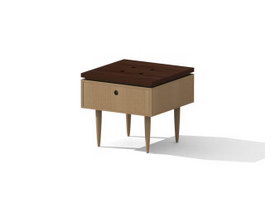 Wooden Bedside table 3d model preview
