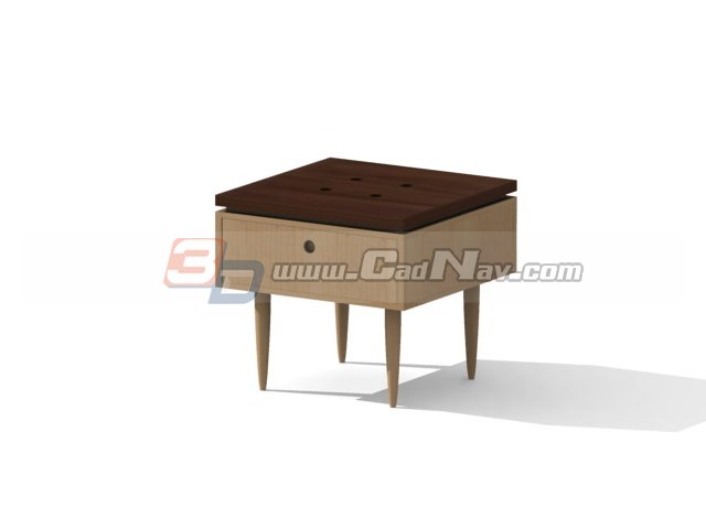 Wooden Bedside table 3d rendering