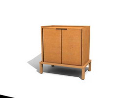 Wooden TV cabinet 3d model preview