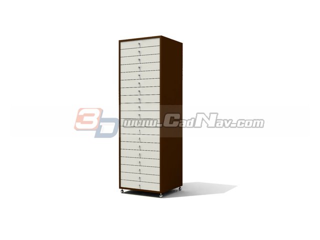 Vertical filing cabinet 3d rendering