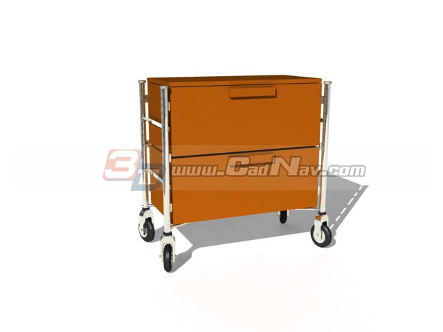 Filing cabinets cart 3d rendering