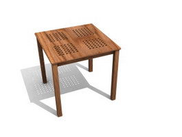 Hollowed-out square table 3d model preview
