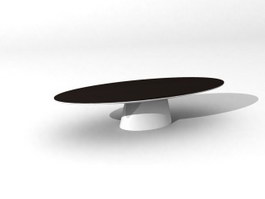 Oval Sofa table 3d model preview