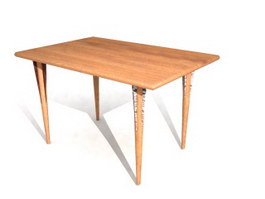 Rectangle Wooden Restaurant Table 3d model preview