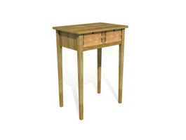 Wooden End table 3d model preview