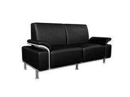 Steel frame leather sofa 3d model preview
