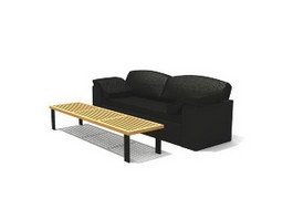 Meeting office sofa 3d model preview