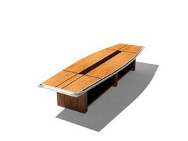 Wooden meeting table 3d model preview