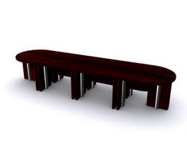Wooden Conference Table 3d preview