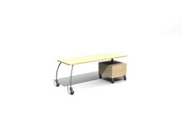 Office desk with matal feet 3d model preview