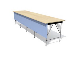 Office work bench 3d model preview