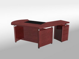 Office manage desk 3d model preview