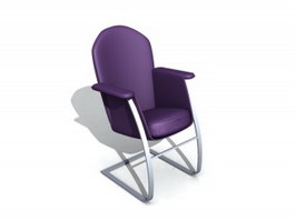 High back armchair 3d model preview