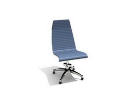 Office straight back chair 3d model preview