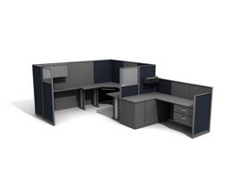 Office workstation Partition unit 3d model preview