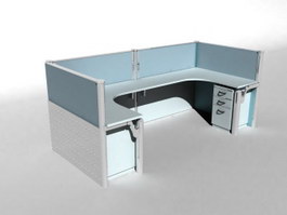 Staff Desk Office Partition 3d model preview