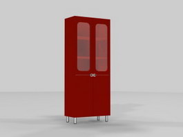 Combination lock filing cabinet 3d model preview