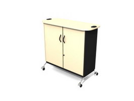 Moveable filing cabinet 3d model preview