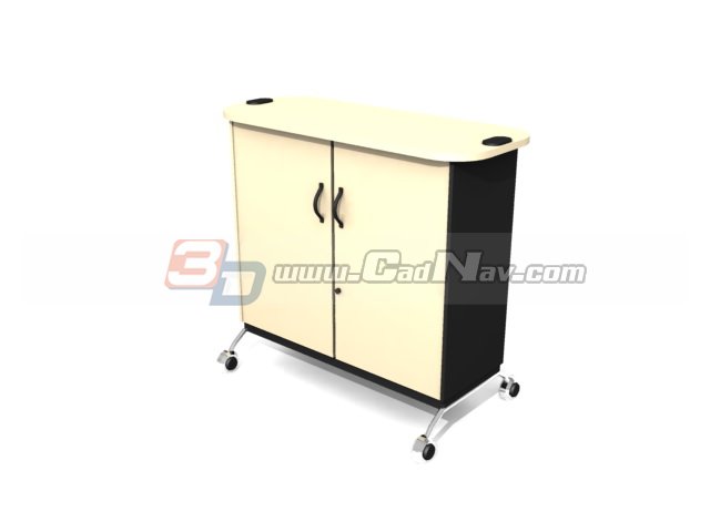 Moveable filing cabinet 3d rendering