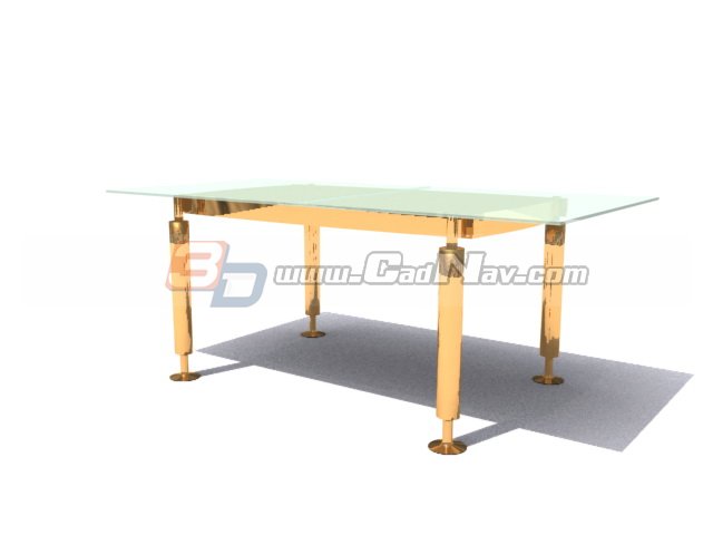 Glass top Metal Frame coffee table table 3d rendering