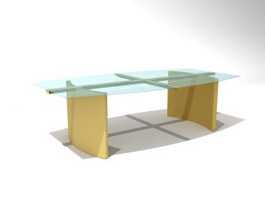 Glass top Coffee dinner table 3d model preview